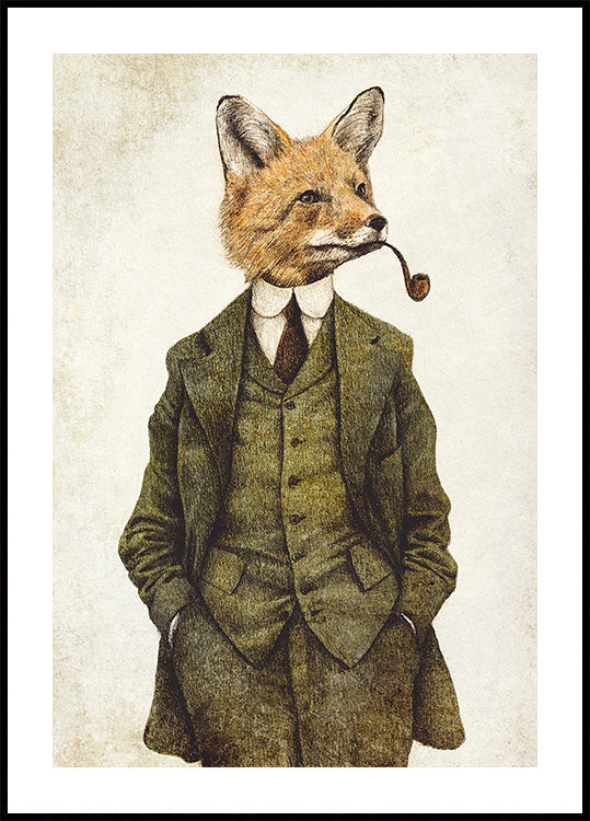 De vintage stijlvolle Fox-poster