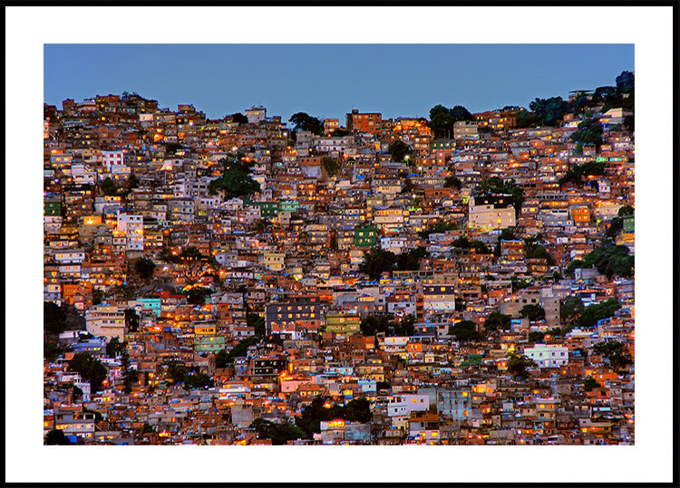 Het vallen van de avond in de Favela da Rocinha