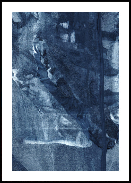 Blauwe textuur vloeiende verticale lijnen Poster