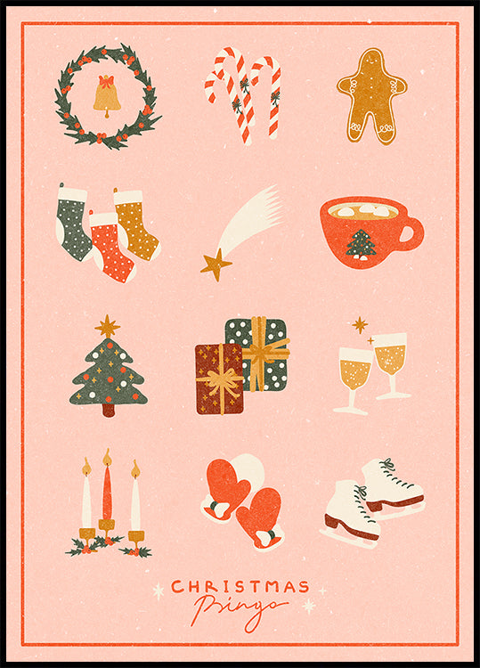 Kerst bingoposter