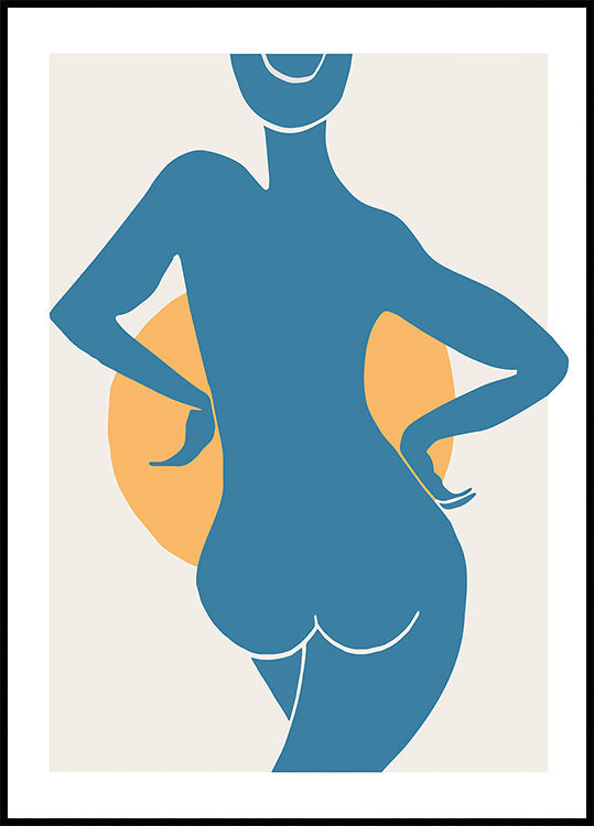 Blauwe vrouw poster