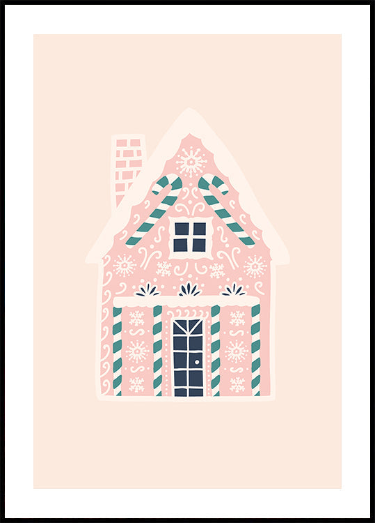 Kerst peperkoek huis Poster