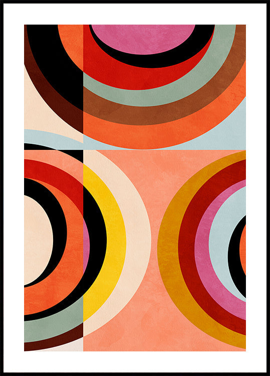 Warme kleuren Bauhaus Geometry3 poster