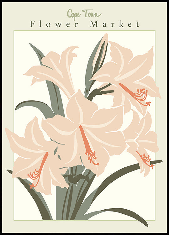 Bloemenmarkt Cap Town Amaryllis Poster