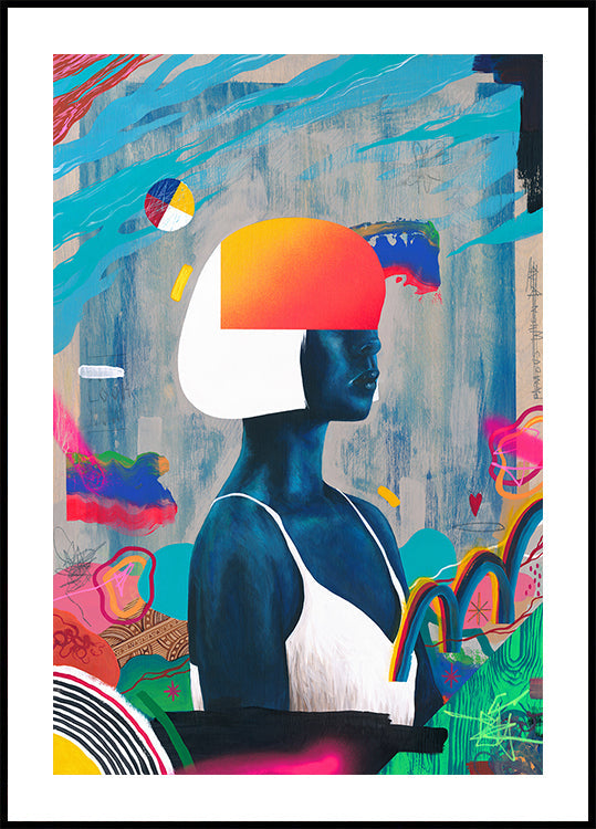 Blauwe meisjesposter