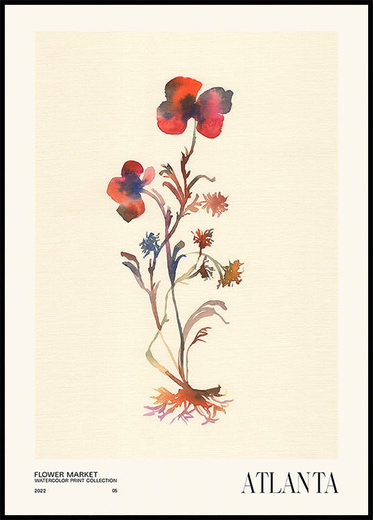 Collectie aquarelprints. Bloemenmarkt - Atlanta