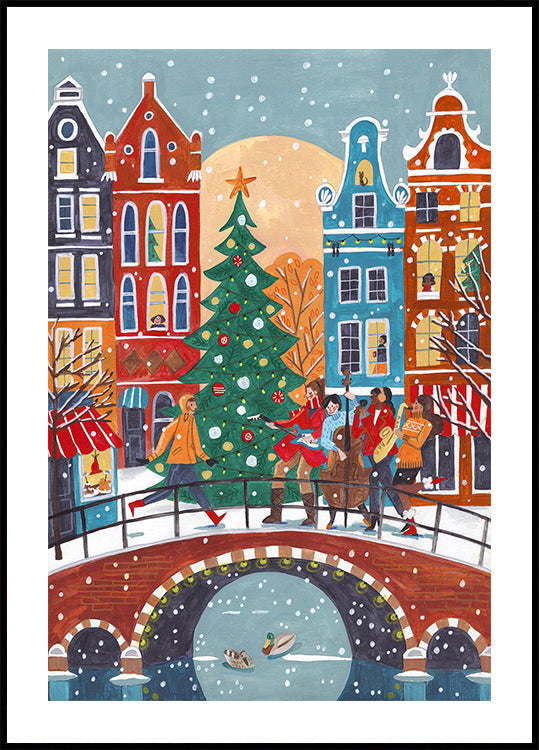 Sneeuwval in Amsterdam Poster