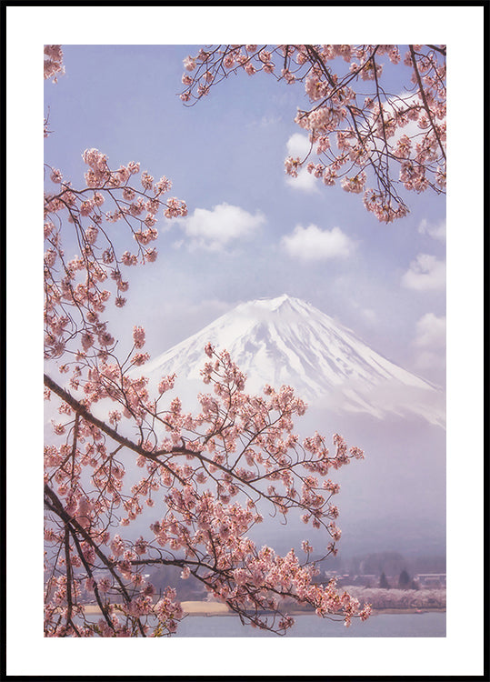 Mt.Fuji in de kersenbloesemposter