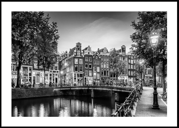 AMSTERDAM Idyllische impressie van Single - Monochrome Poster