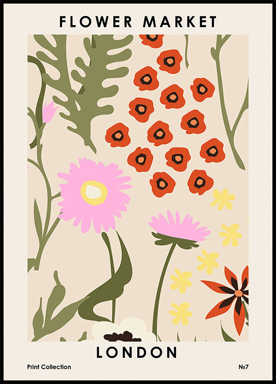 Bloemenmarkt Londen poster