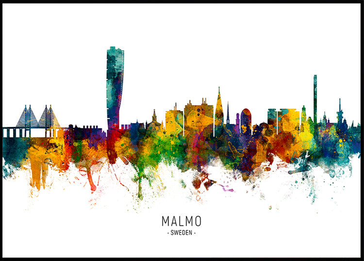 Malmö Zweden Skyline Poster