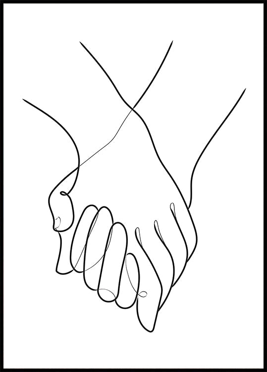 Hand in hand lijnen Poster