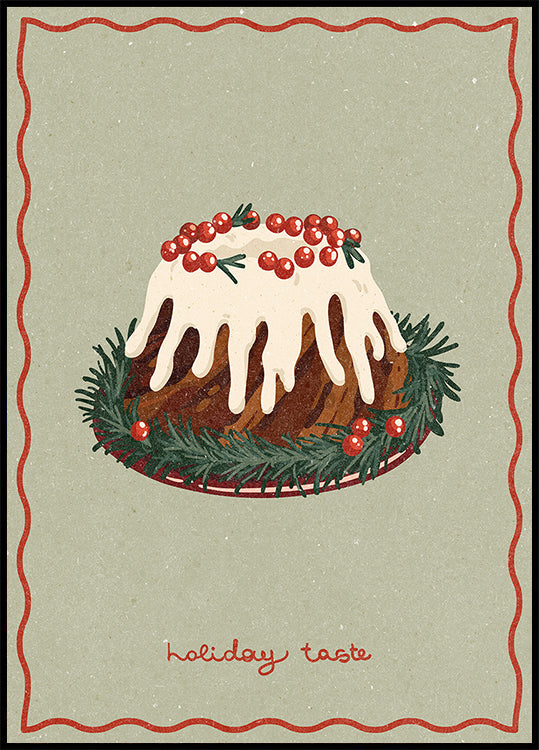 Kerst taart. Vakantie smaak poster