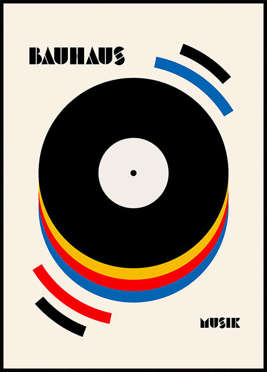Bauhaus muziek retro illustratie poster