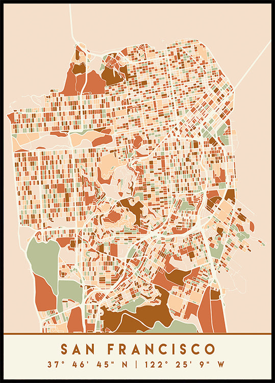 Zwarte kaarten aardetinten 75 poster