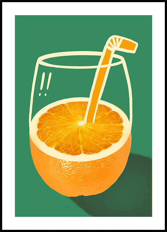 Levendige oranje slim geïllustreerde poster
