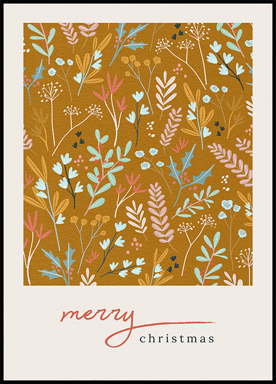 Vrolijk kerstfeest bronzen poster