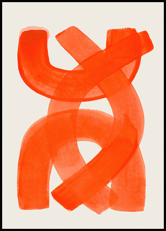 Oranje lijnen poster