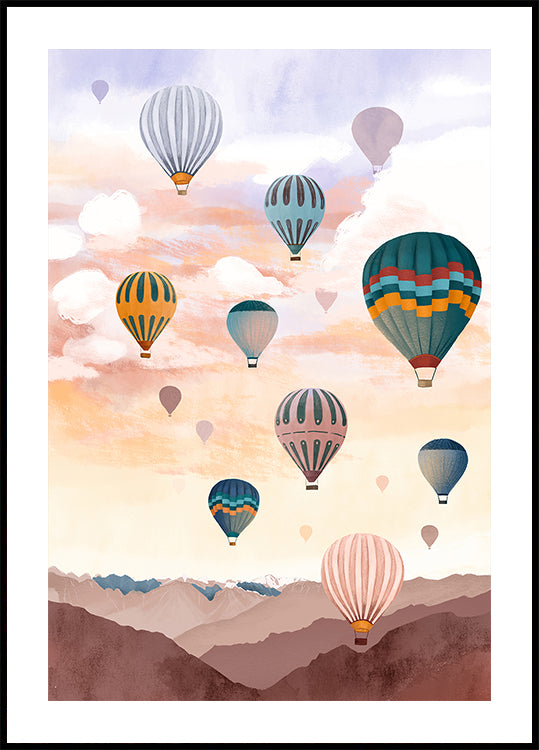 Luchtballon hemel Poster