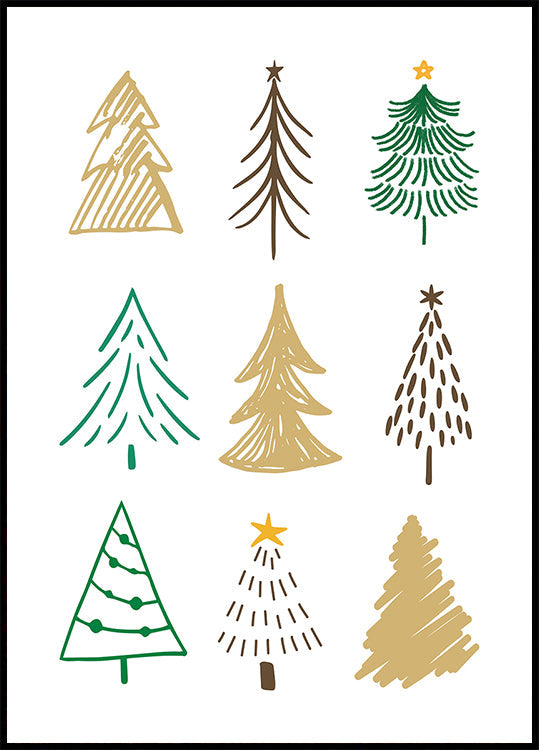 Kerstbomen 1 poster