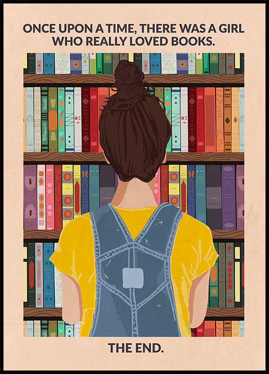 Boek meisje (brunette) poster