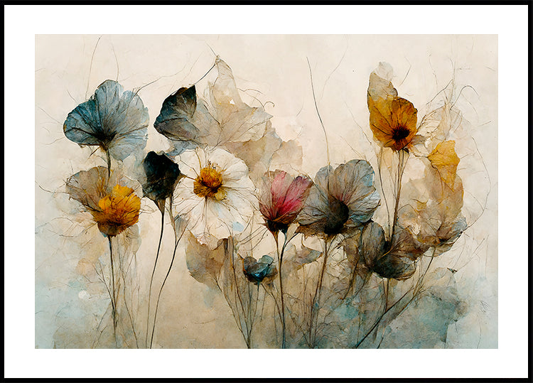 Fluisterende bloemenposter