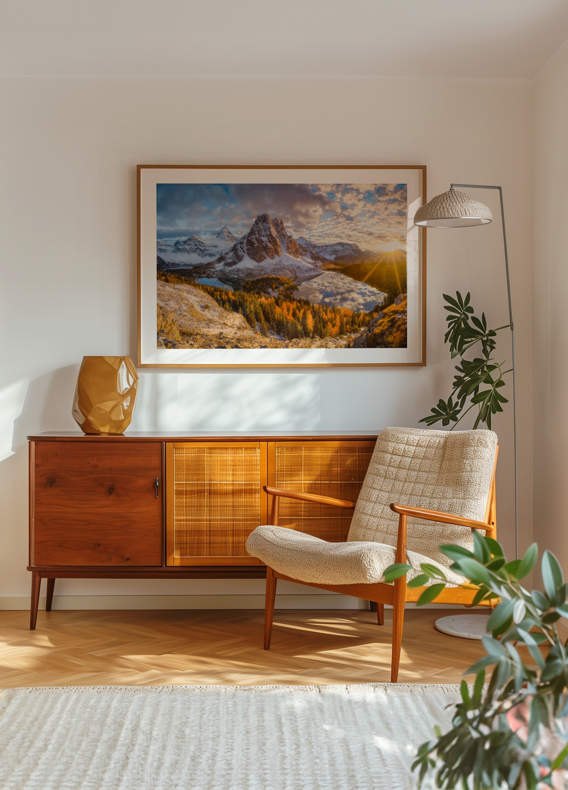 Gouden bergmeer zonsopgang