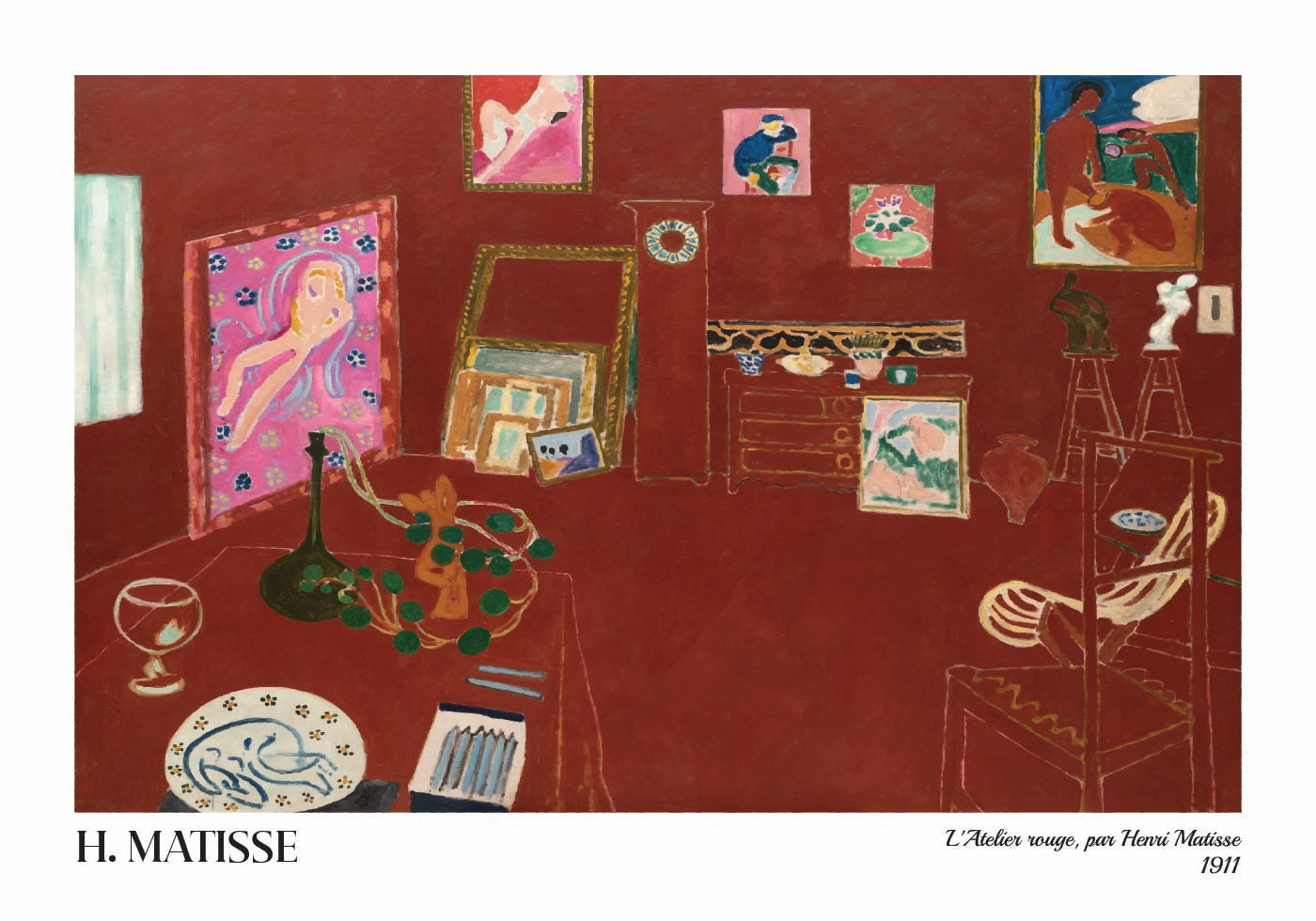 De rode studio van Henri Matisse Poster