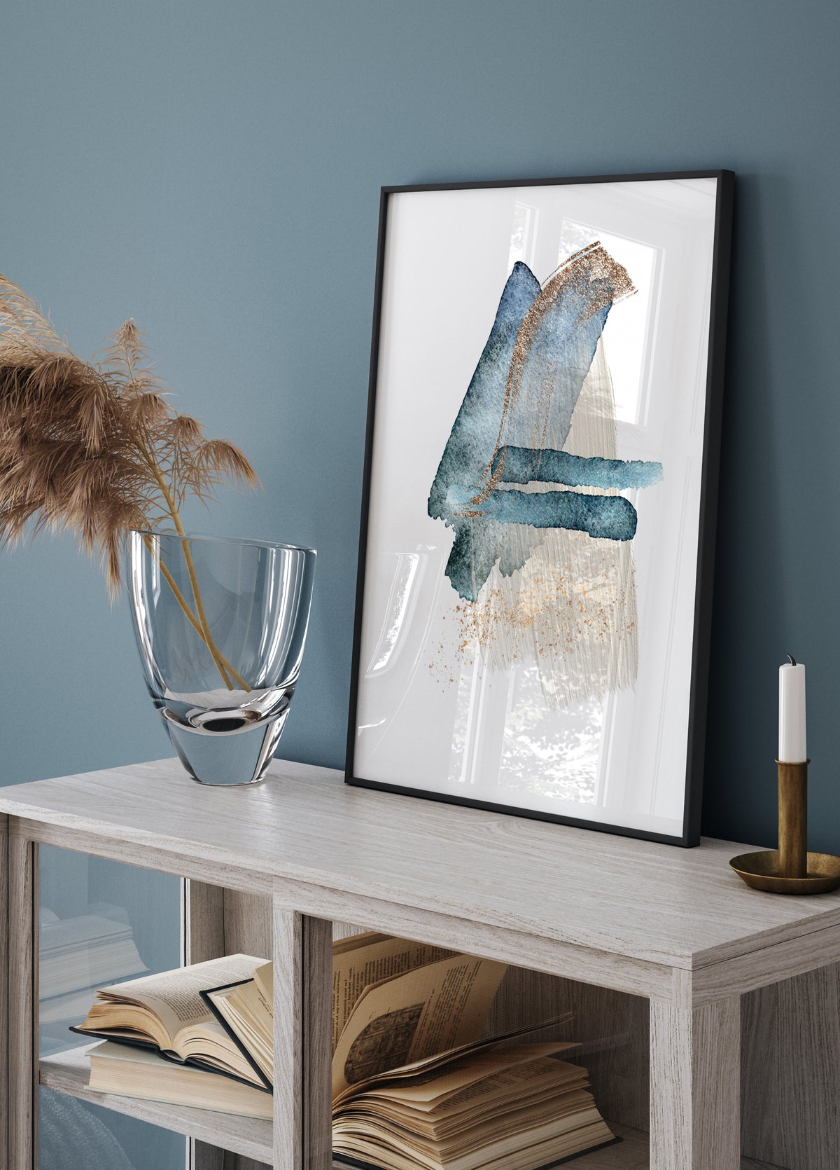 Moderne blauwgouden slagen
