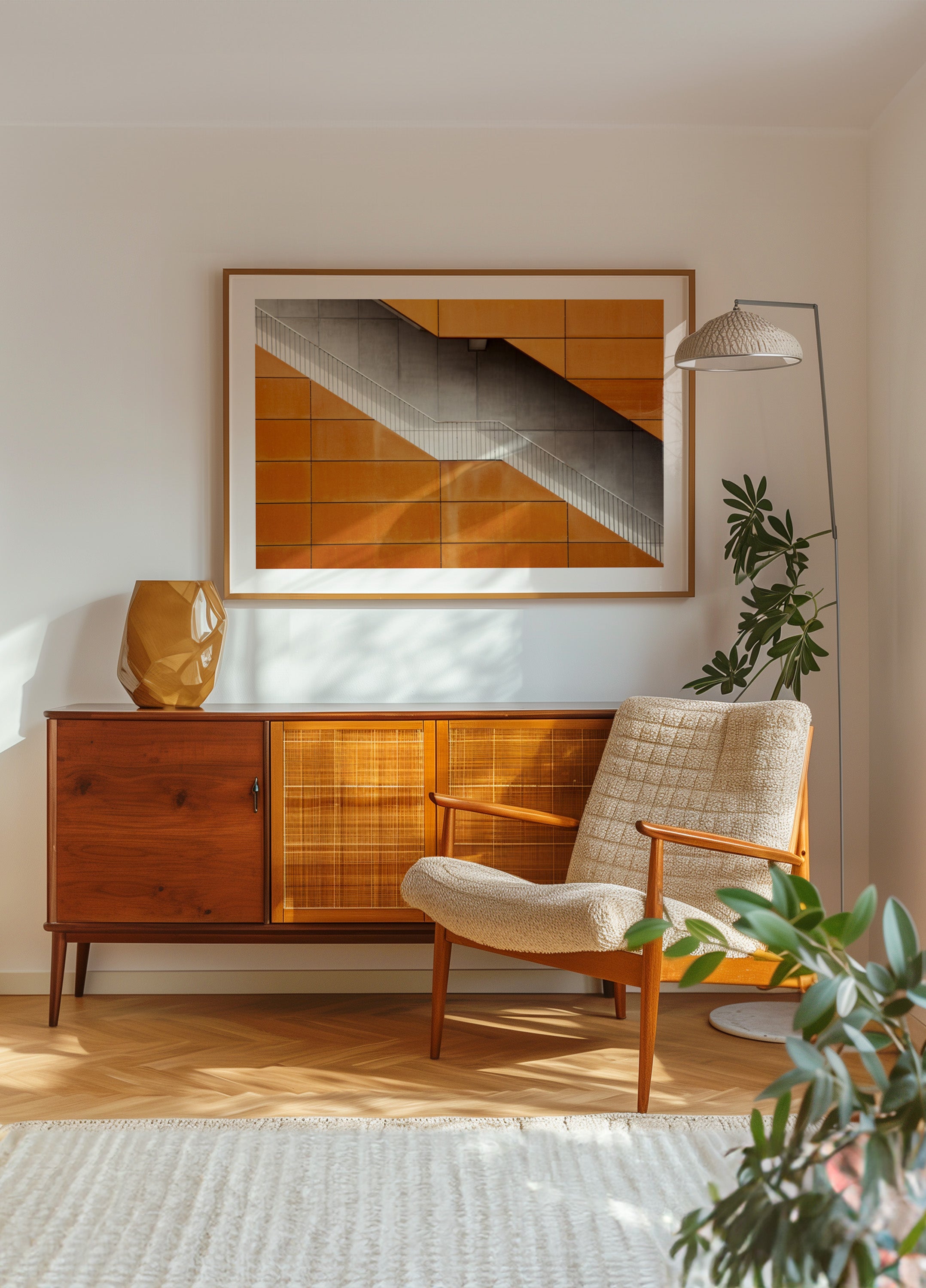 Oranje diagonale trap