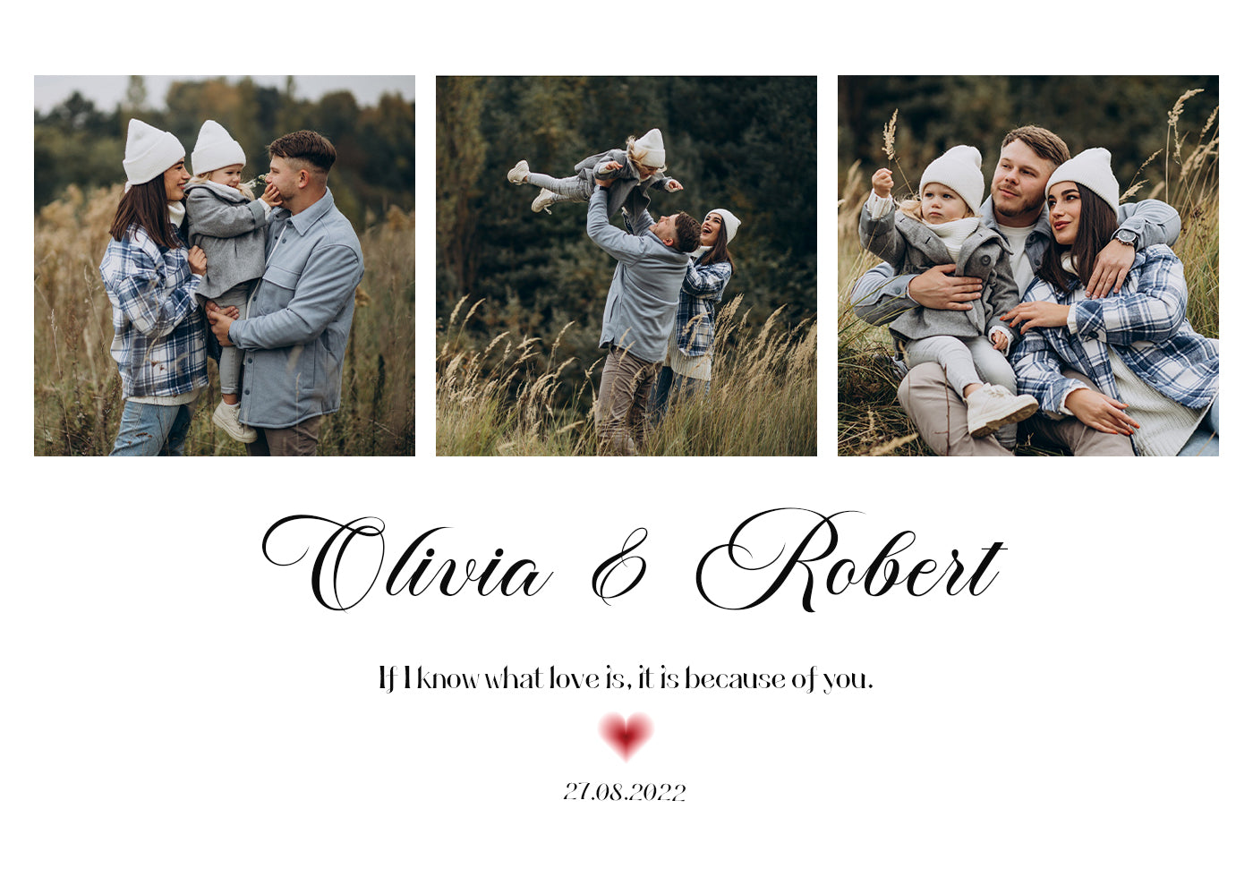 Onze liefde familie fotocollage poster