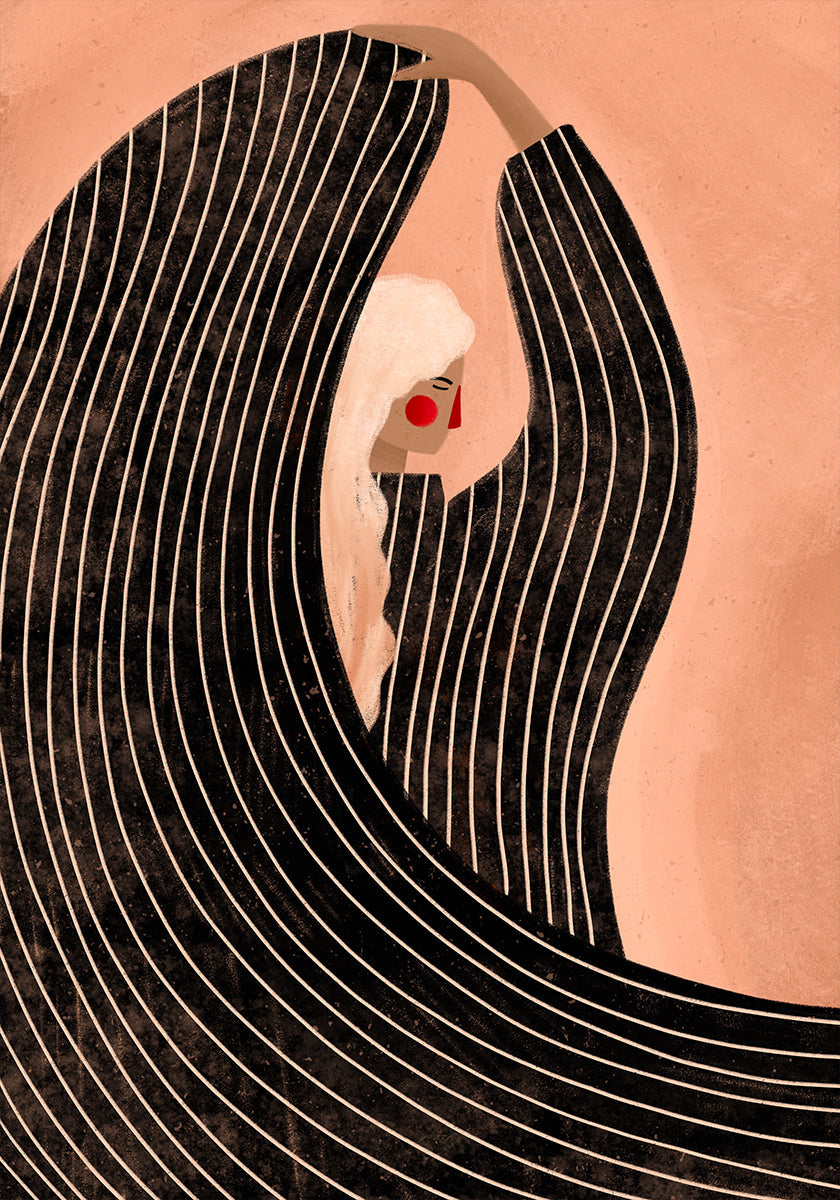 De vrouw met de zwarte jurk-poster