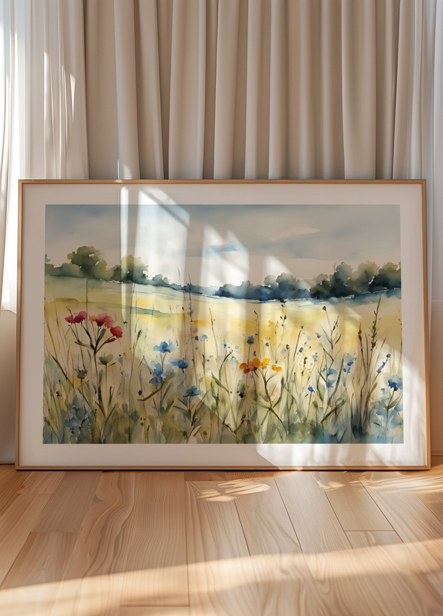 Wildflower veld aquarel
