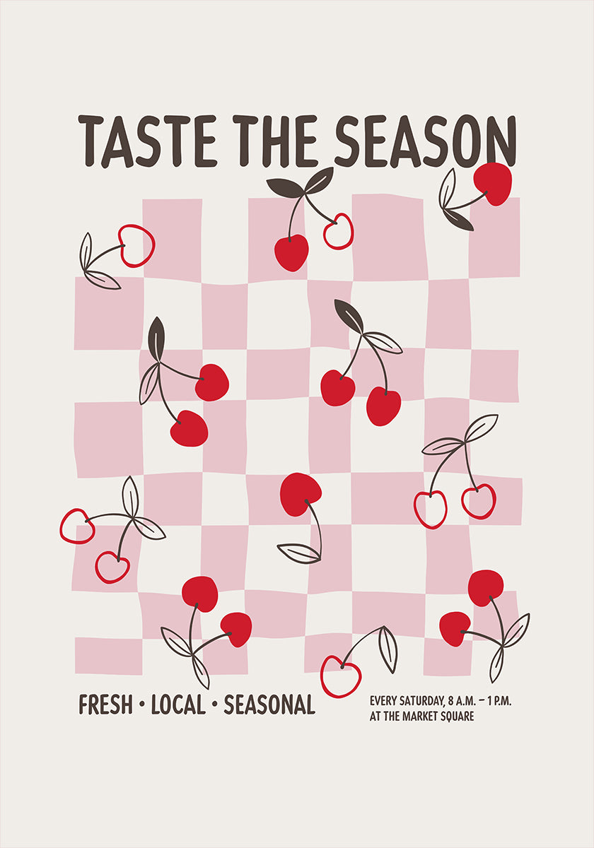 Farmers Market Cherries Plakat - Posterbox