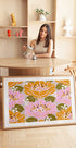 Pink and Orange Flowers with Green Leaves - Posterbox