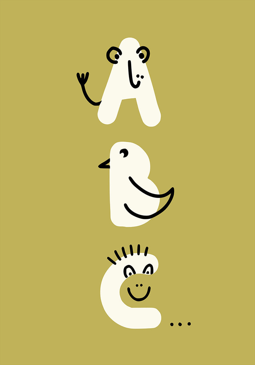 ABC kidult Illustration Khaki (NEW) - Posterbox