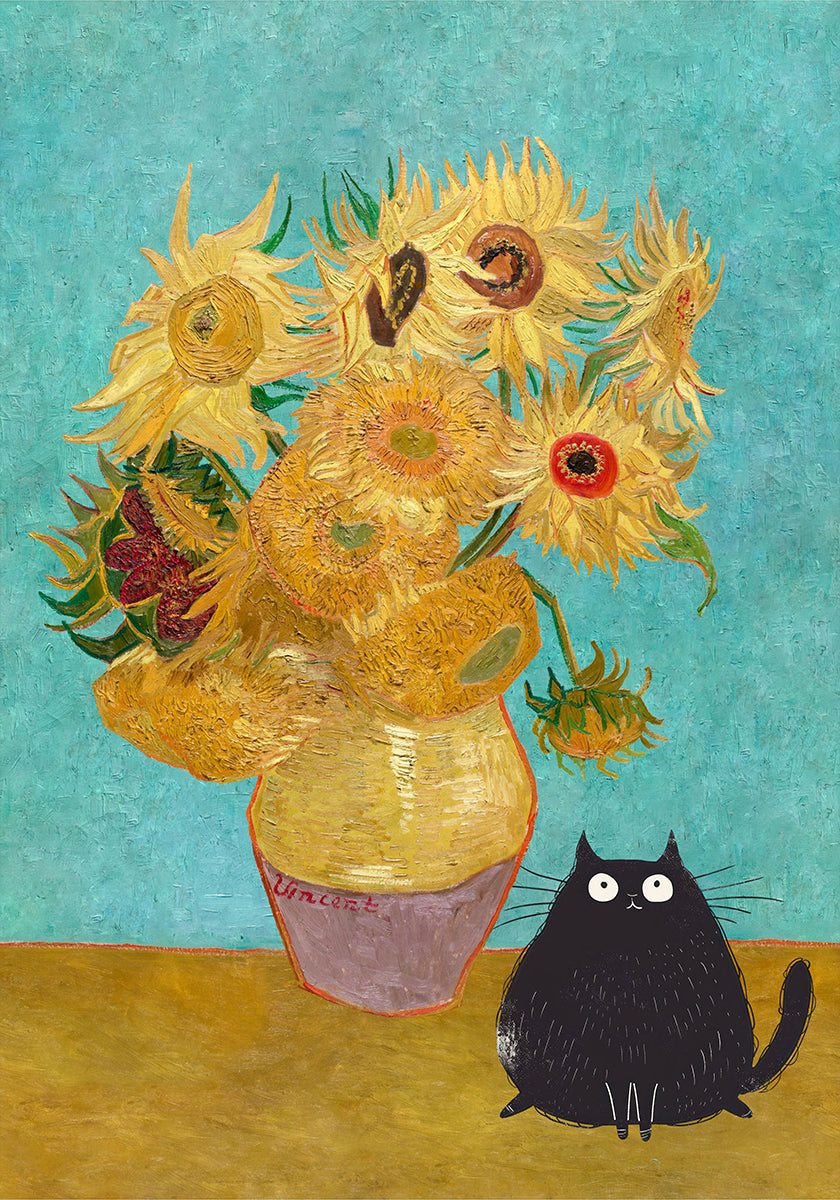 Sunflowers And Cat (NEW) - Posterbox