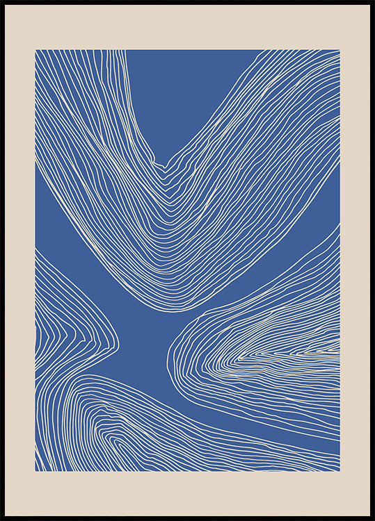 Blue Line Art Pattern (NEW) - Posterbox