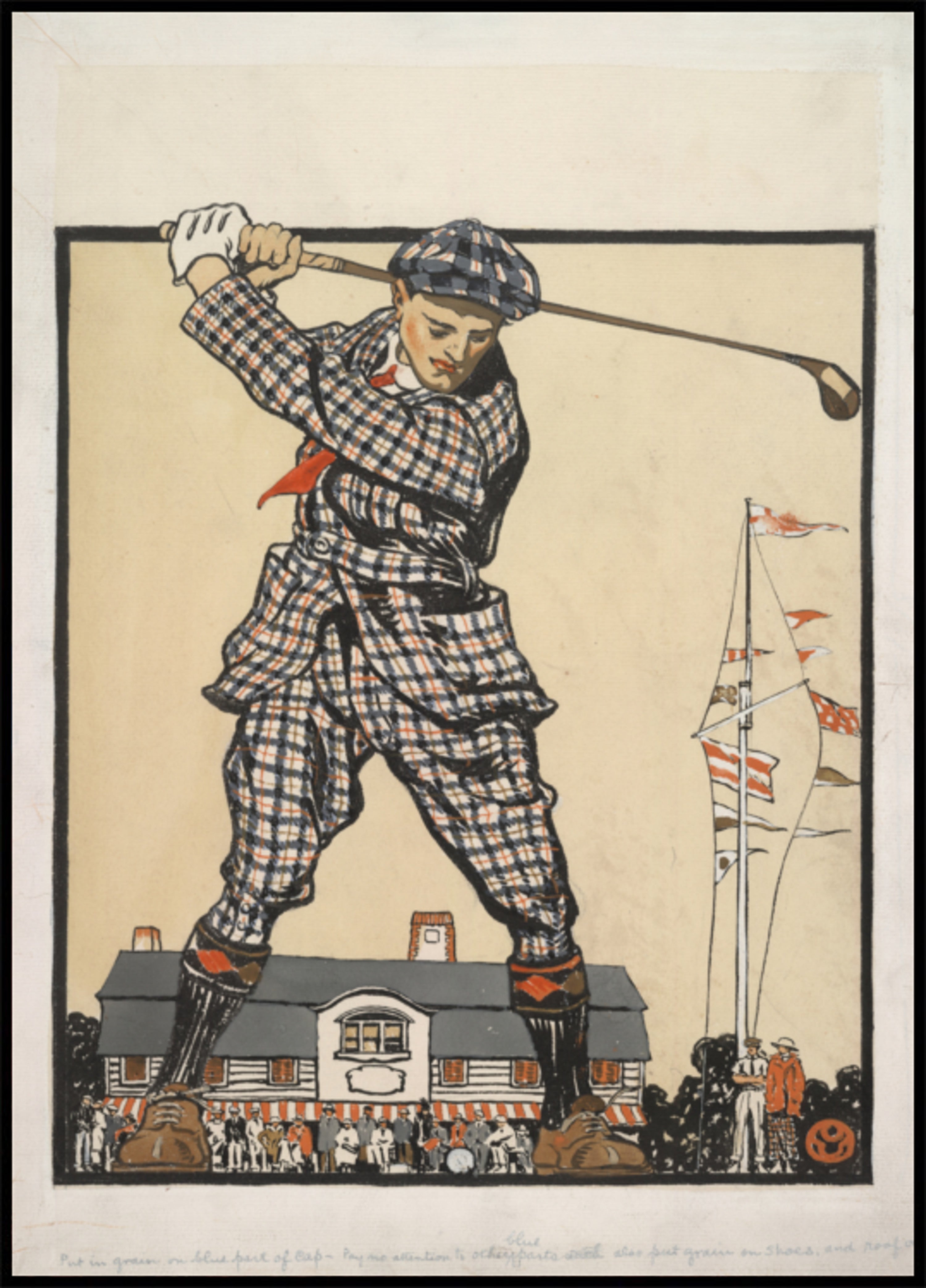 Man swingende golfclub (1915)