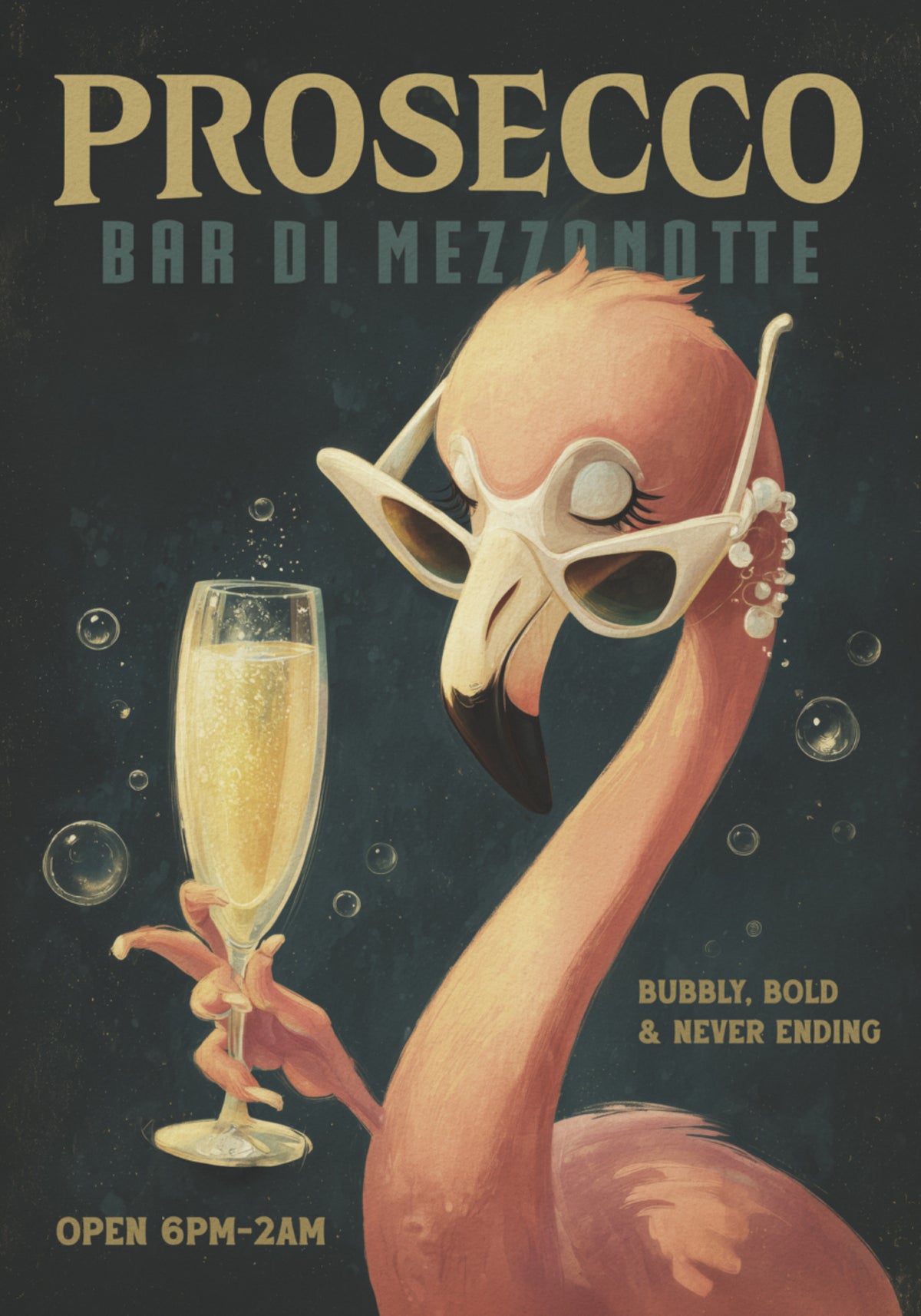 Coole Flamingo Prosecco-bar