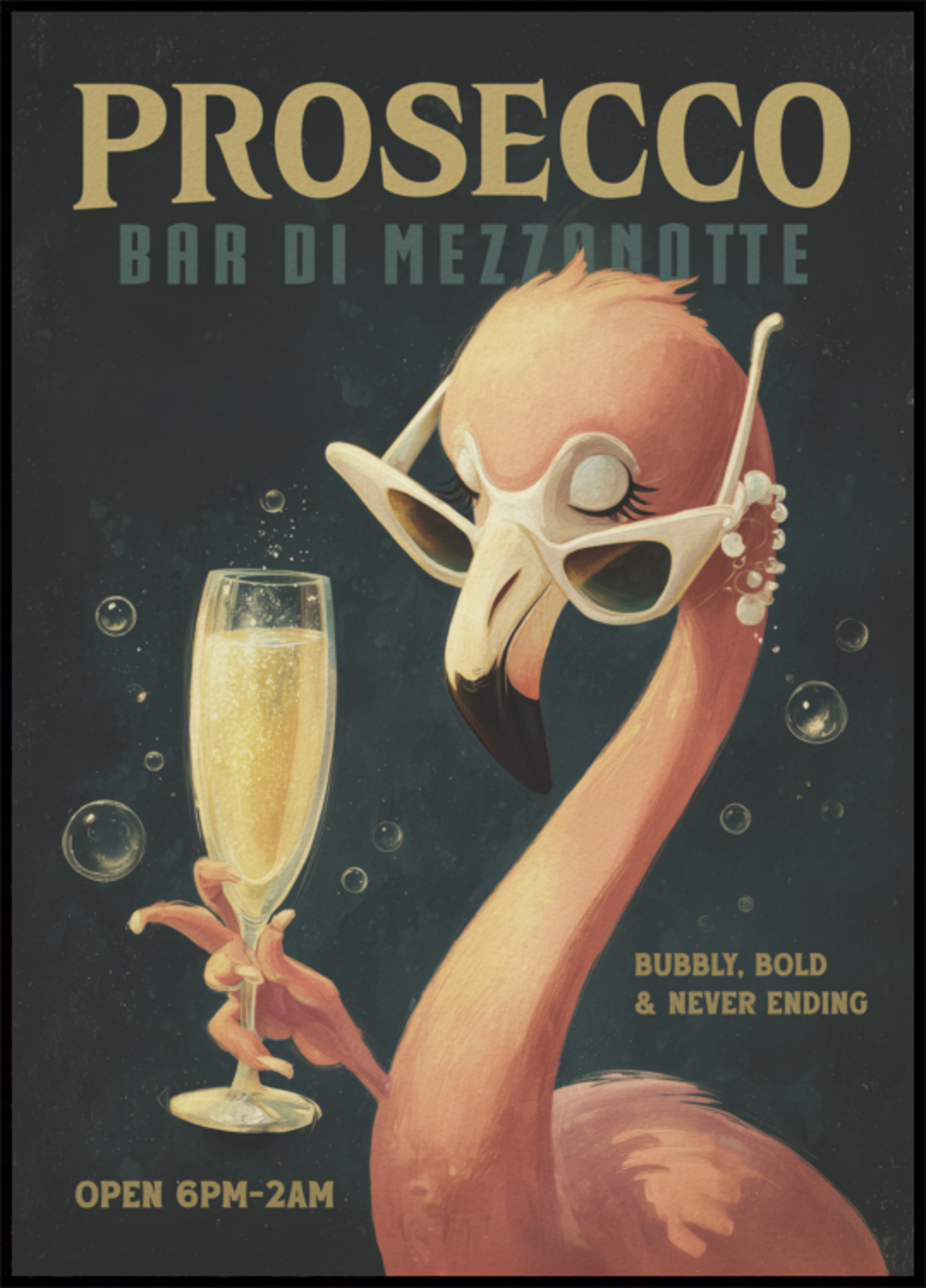 Coole Flamingo Prosecco-bar