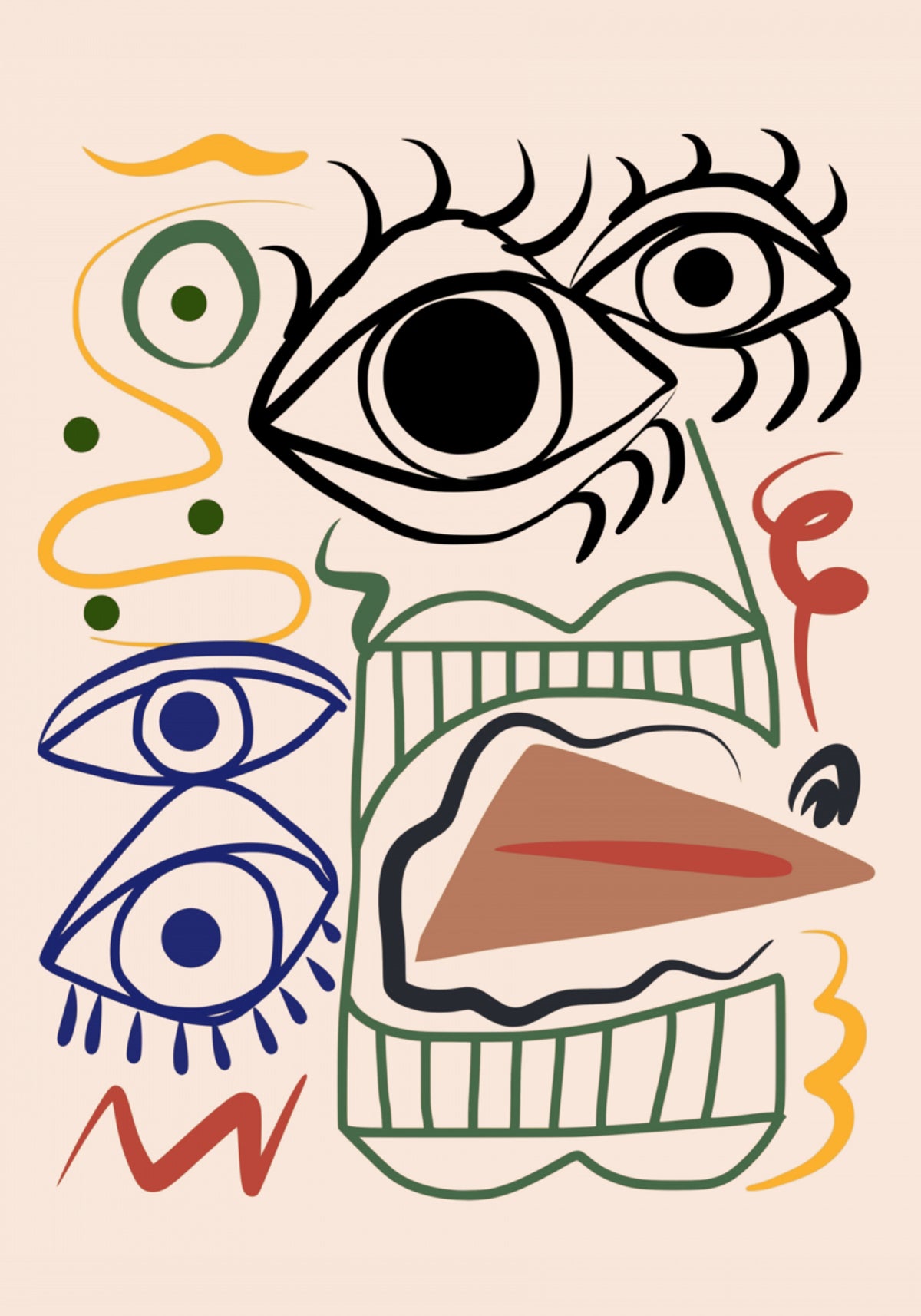 Modern abstract gezicht