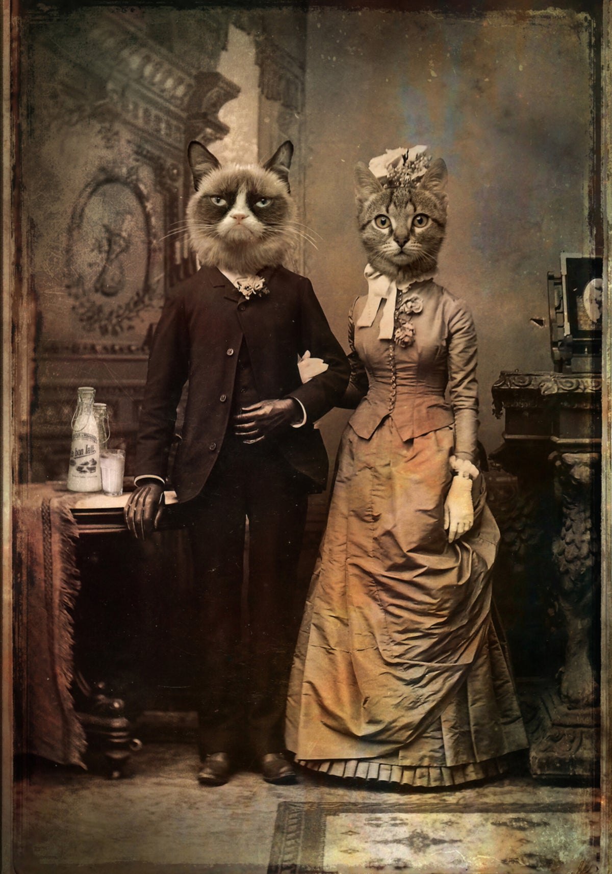 Victoriaans kattenpaar