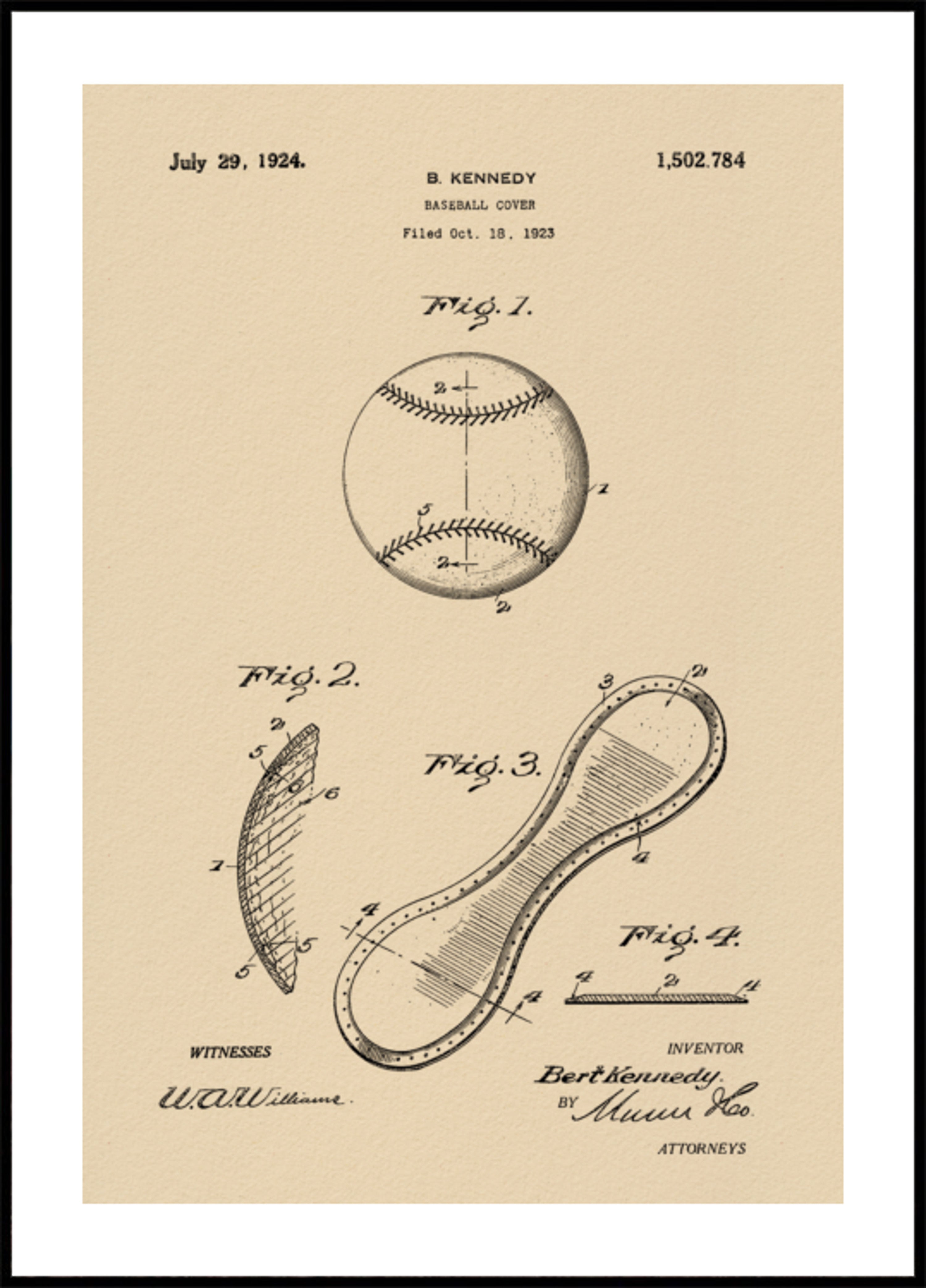 Vintage honkbal patent tekening