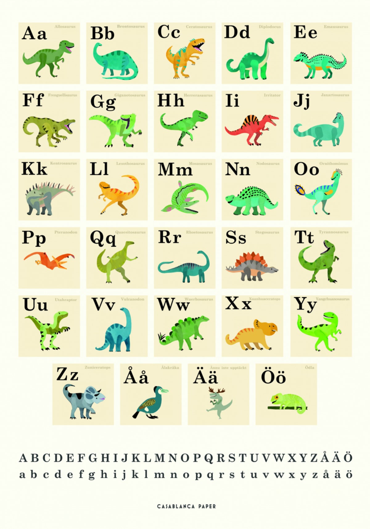 Schattig dinosaurusalfabet