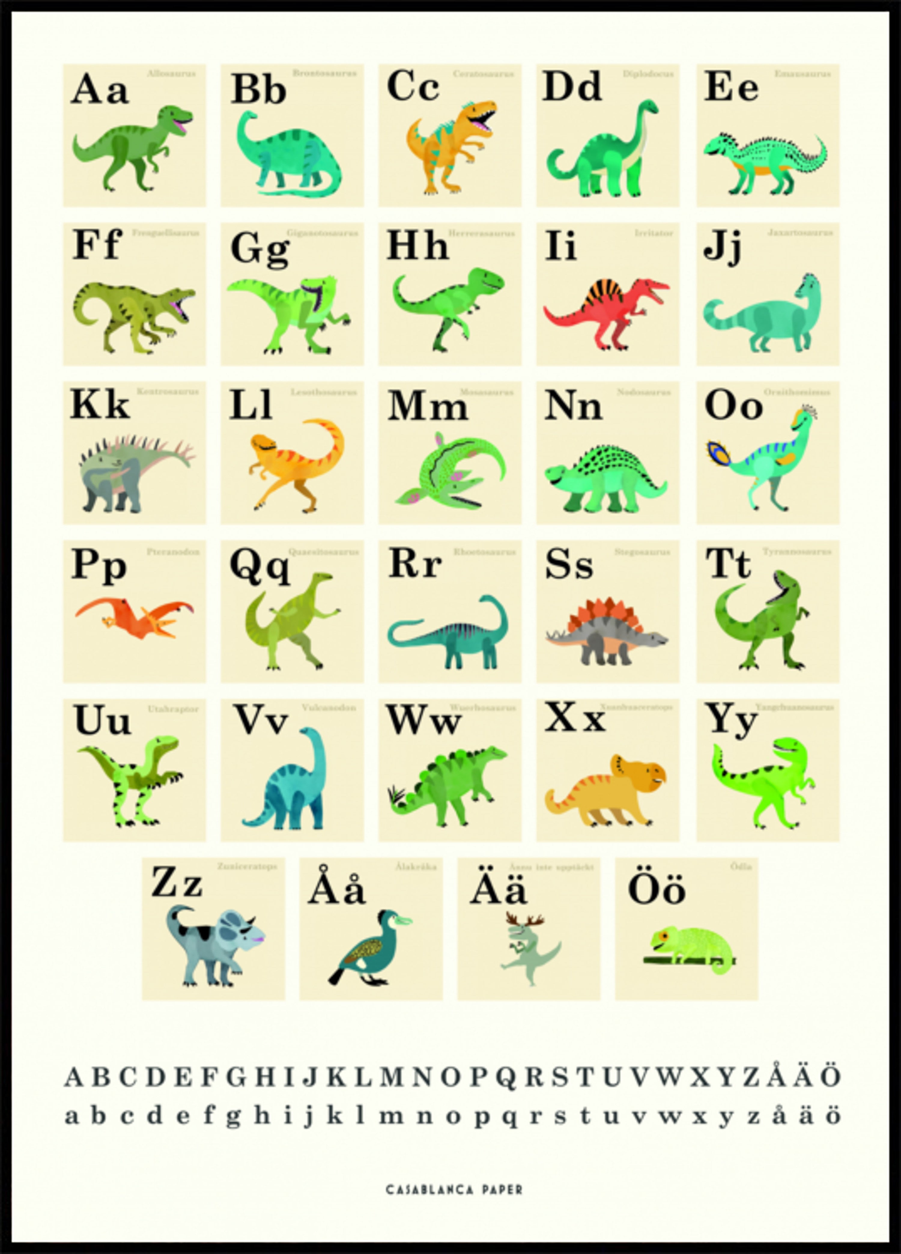 Schattig dinosaurusalfabet