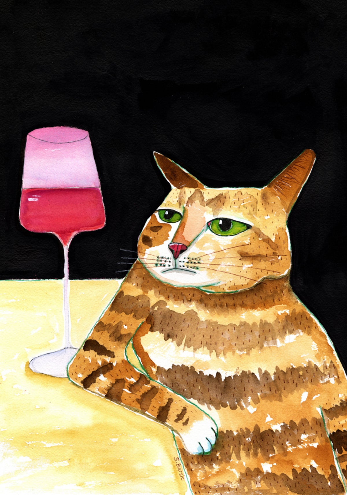 Chagrijnige kattenwijn