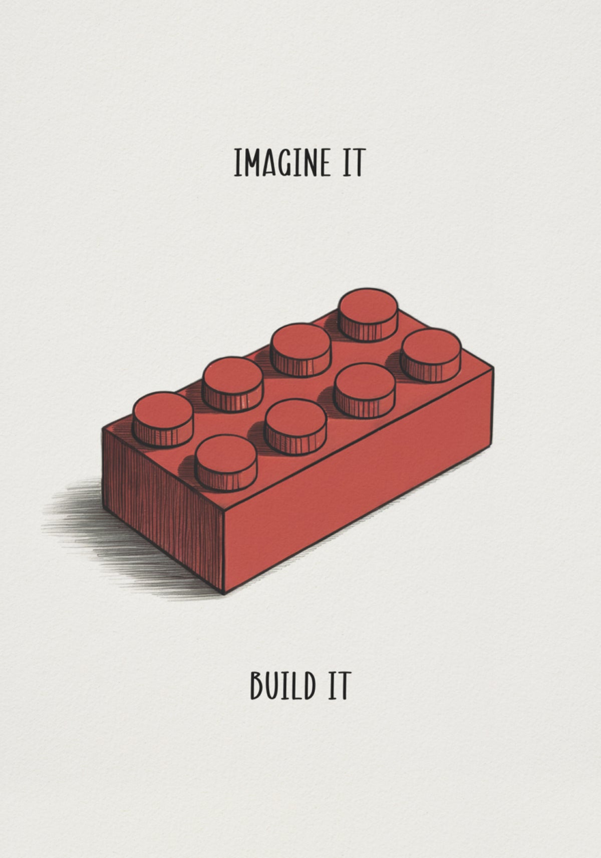 Stel je voor dat je een rood blok bouwt