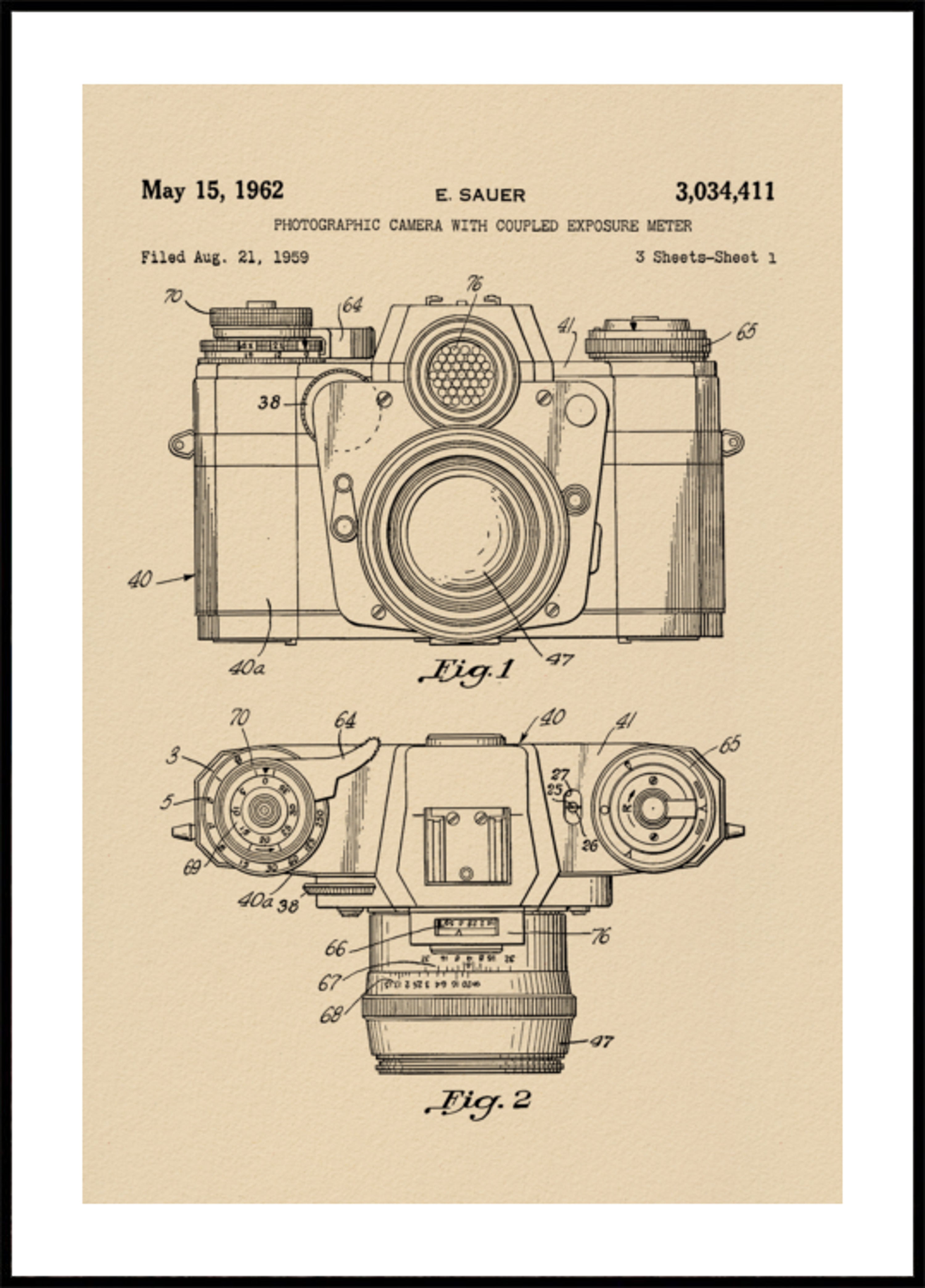 Vintage camera patent tekening