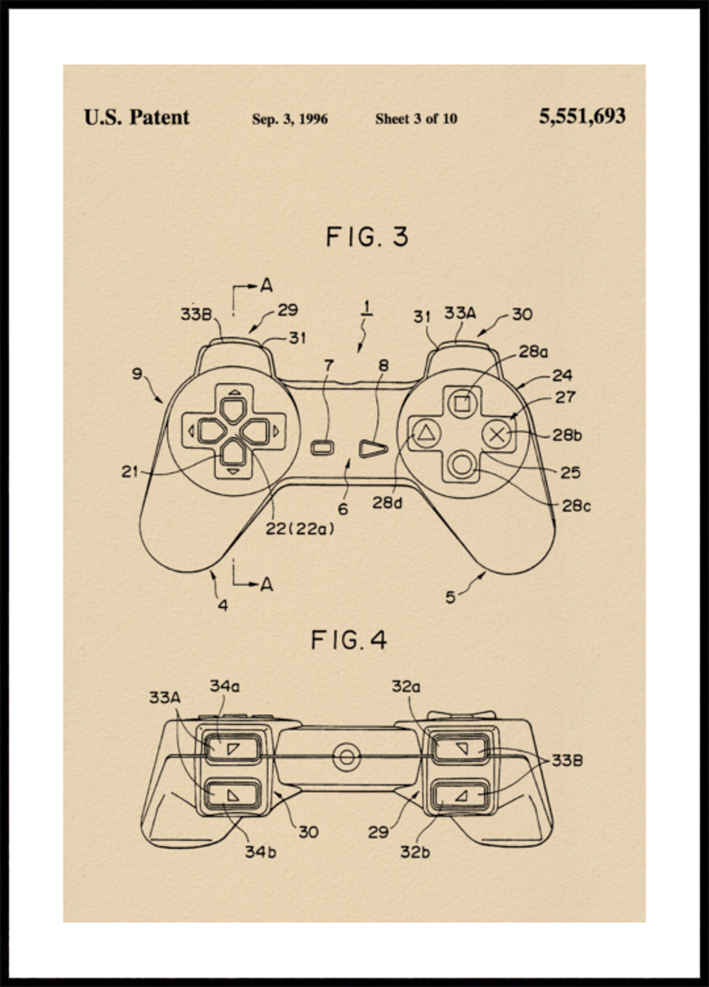 Klassiek patent voor gamecontroller